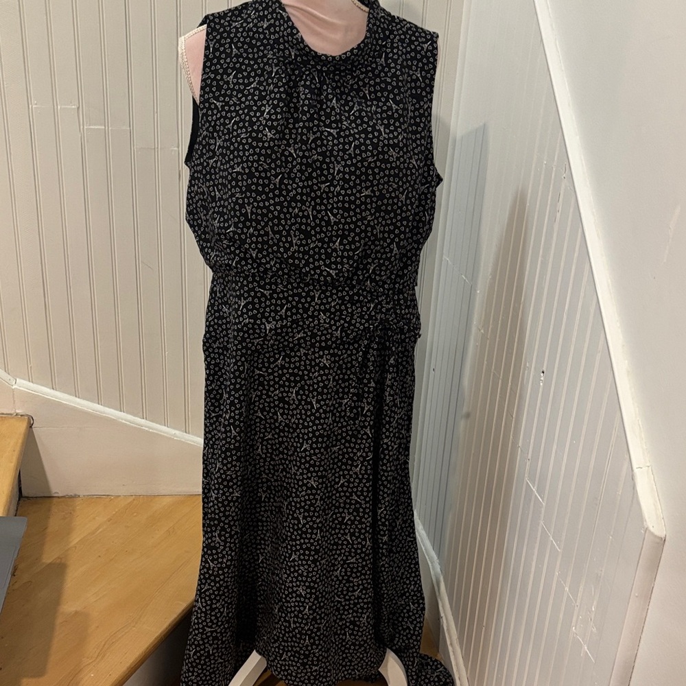 Karl Lagerfeld Black and Gray Patterned Maxi Dress